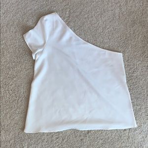 One Shoulder White Too with Slit on Side